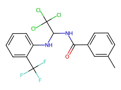 3-methyl-N-[2,2,2-trichloro-1-[2-(trifluoromethyl)anilino]ethyl]benzamide structure