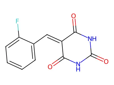 5-[(2-Fluorophenyl)methylidene]-1,3-diazinane-2,4,6-trione structure