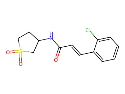 (2E)-N-(1,1-dioxothiolan-3-yl)-3-(2-chlorophenyl)prop-2-enamide structure
