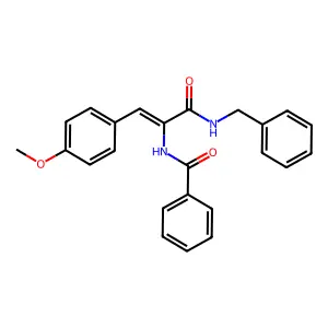 N-[(E)-3-(benzylamino)-1-(4-methoxyphenyl)-3-oxoprop-1-en-2-yl]benzamide structure