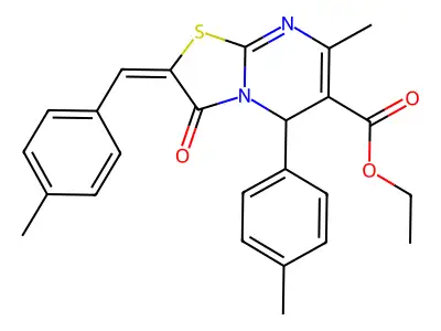 ethyl 7-methyl-2-(4-methylbenzylidene)-5-(4-methylphenyl)-3-oxo-2,3-dihydro-5H-[1,3]thiazolo[3,2-a]pyrimidine-6-carboxylate structure