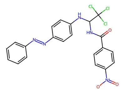 4-nitro-N-(2,2,2-trichloro-1-{4-[(E)-phenyldiazenyl]anilino}ethyl)benzamide structure