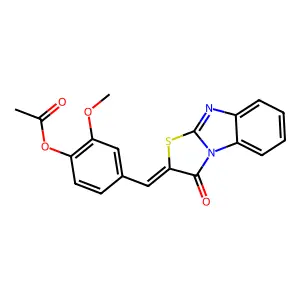 2-methoxy-4-[(Z)-(3-oxo[1,3]thiazolo[3,2-a]benzimidazol-2(3H)-ylidene)methyl]phenyl acetate structure