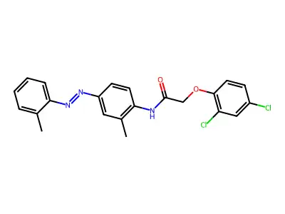 2-(2,4-dichlorophenoxy)-N-{2-methyl-4-[(E)-(2-methylphenyl)diazenyl]phenyl}acetamide structure
