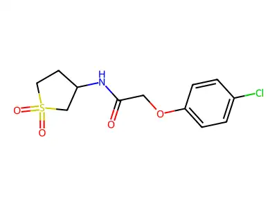 2-(4-chlorophenoxy)-N-(1,1-dioxidotetrahydrothiophen-3-yl)acetamide structure
