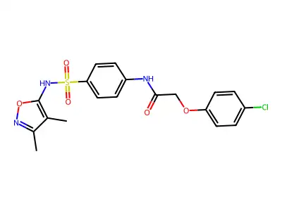 2-(4-chlorophenoxy)-N-{4-[(3,4-dimethyl-1,2-oxazol-5-yl)sulfamoyl]phenyl}acetamide structure
