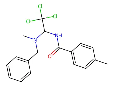 N-{1-[benzyl(methyl)amino]-2,2,2-trichloroethyl}-4-methylbenzamide structure