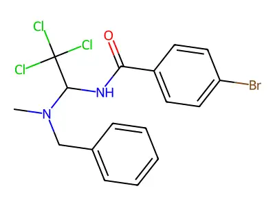 N-{1-[benzyl(methyl)amino]-2,2,2-trichloroethyl}-4-bromobenzamide structure