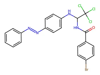 4-bromo-N-(2,2,2-trichloro-1-{4-[(E)-phenyldiazenyl]anilino}ethyl)benzamide structure