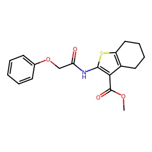 methyl 2-[(phenoxyacetyl)amino]-4,5,6,7-tetrahydro-1-benzothiophene-3-carboxylate structure