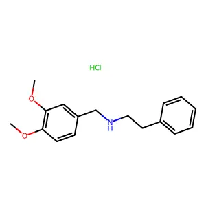 Benzeneethanamine, N-((3,4-dimethoxyphenyl)methyl)-, hydrochloride (1:1) structure