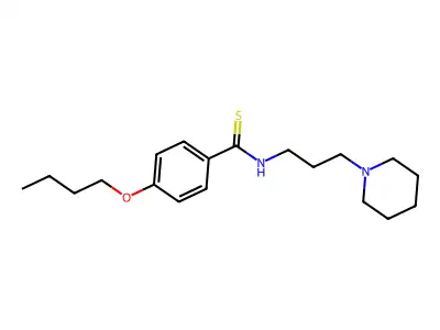 Benzamide, p-butoxy-N-(3-piperidinopropyl)thio- structure