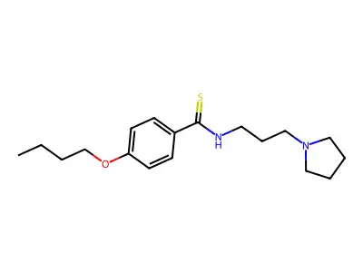 Benzamide, p-butoxy-N-(3-pyrrolidinopropyl)thio- structure