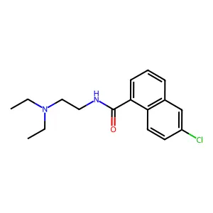 1-Naphthalenecarboxamide, 6-chloro-N-(2-(diethylamino)ethyl)- structure