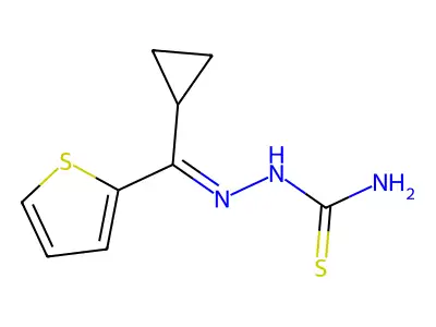 [[Cyclopropyl(thiophen-2-yl)methylidene]amino]thiourea structure