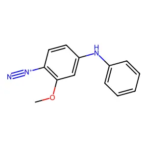 Benzenediazonium, 2-methoxy-4-(phenylamino)- structure