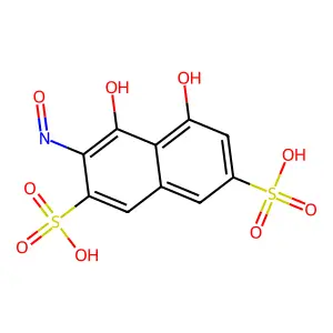 4,5-Dihydroxy-3-nitrosonaphthalene-2,7-disulfonic acid structure
