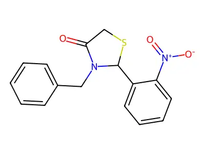 3-Benzyl-2-(2-nitrophenyl)-1,3-thiazolidin-4-one structure