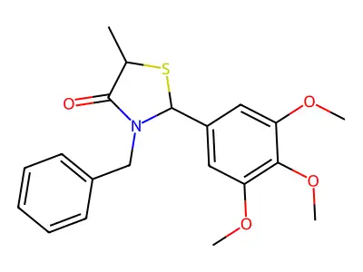 3-Benzyl-5-methyl-2-(3,4,5-trimethoxyphenyl)-1,3-thiazolidin-4-one structure