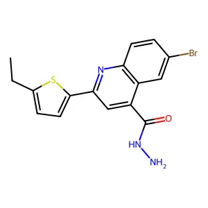 6-Bromo-2-(5-ethylthiophen-2-yl)quinoline-4-carbohydrazide structure
