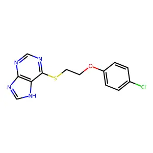 6-{[2-(4-chlorophenoxy)ethyl]sulfanyl}-9H-purine structure
