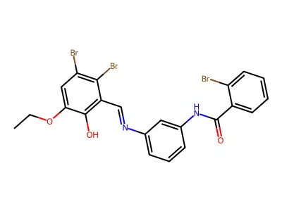 2-Bromo-N-[3-[[(2,3-dibromo-5-ethoxy-6-hydroxyphenyl)methylene]amino]phenyl]benzamide structure