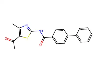 N-(5-acetyl-4-methylthiazol-2-yl)-[1,1'-biphenyl]-4-carboxamide structure
