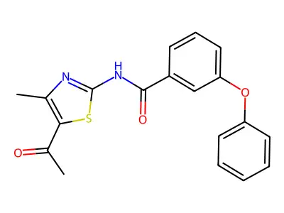 N-(5-acetyl-4-methyl-1,3-thiazol-2-yl)-3-phenoxybenzamide structure
