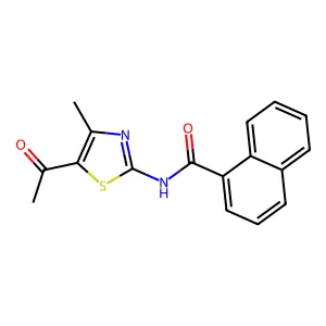 N-(5-acetyl-4-methyl-1,3-thiazol-2-yl)naphthalene-1-carboxamide structure