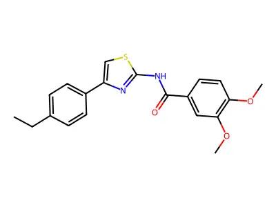N-[4-(4-ethylphenyl)-1,3-thiazol-2-yl]-3,4-dimethoxybenzamide structure