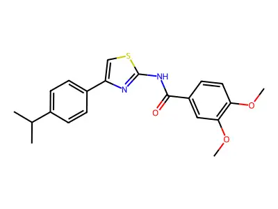 N-(4-(4-isopropylphenyl)thiazol-2-yl)-3,4-dimethoxybenzamide structure