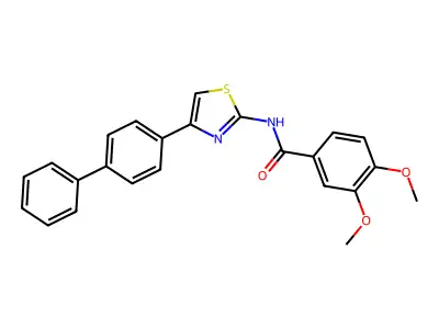 3,4-dimethoxy-N-[4-(4-phenylphenyl)-1,3-thiazol-2-yl]benzamide structure