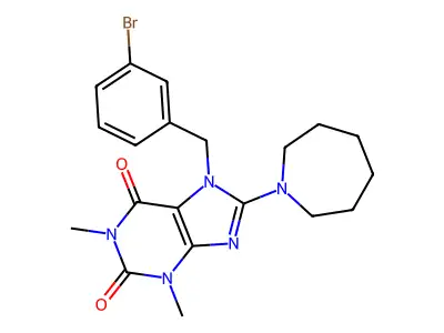 8-(azepan-1-yl)-7-(3-bromobenzyl)-1,3-dimethyl-1H-purine-2,6(3H,7H)-dione structure