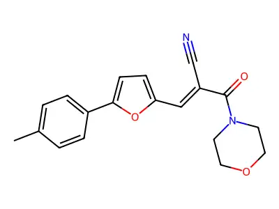 (E)-2-(morpholine-4-carbonyl)-3-(5-(p-tolyl)furan-2-yl)acrylonitrile structure