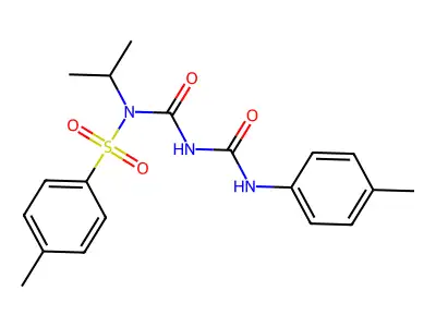 N-isopropyl-4-methyl-N-((p-tolylcarbamoyl)carbamoyl)benzenesulfonamide structure