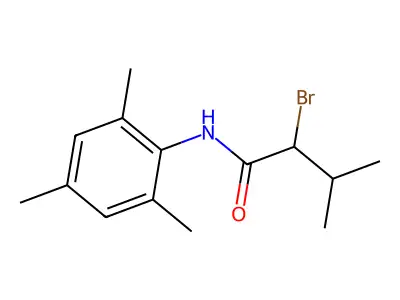 2-bromo-3-methyl-N-(2,4,6-trimethylphenyl)butanamide structure