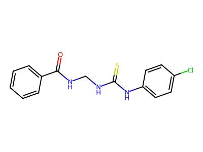N-((3-(4-chlorophenyl)thioureido)methyl)benzamide structure