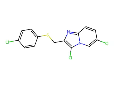 3,6-Dichloro-2-[(4-chlorophenyl)sulfanylmethyl]imidazo[1,2-a]pyridine structure
