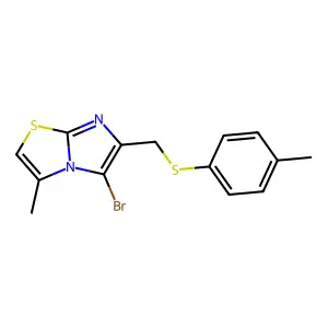 5-Bromo-3-methyl-6-((p-tolylthio)methyl)imidazo[2,1-b]thiazole structure