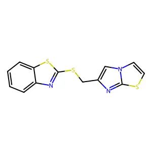2-((Imidazo[2,1-b]thiazol-6-ylmethyl)thio)benzo[d]thiazole structure