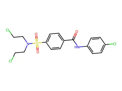 4-[bis(2-chloroethyl)sulfamoyl]-N-(4-chlorophenyl)benzamide structure