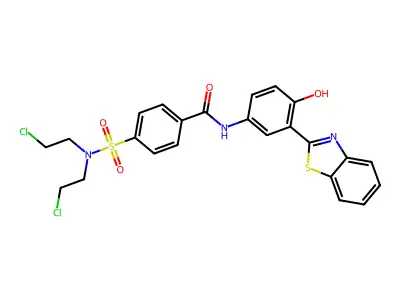 N-[3-(1,3-BENZOTHIAZOL-2-YL)-4-HYDROXYPHENYL]-4-[BIS(2-CHLOROETHYL)SULFAMOYL]BENZAMIDE structure