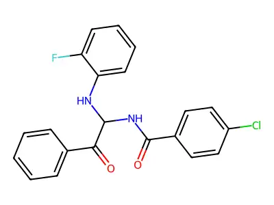 4-chloro-N-{1-[(2-fluorophenyl)amino]-2-oxo-2-phenylethyl}benzamide structure