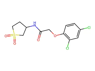 2-(2,4-dichlorophenoxy)-N-(1,1-dioxothiolan-3-yl)acetamide structure