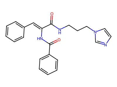 N-[(Z)-3-(3-imidazol-1-ylpropylamino)-3-oxo-1-phenylprop-1-en-2-yl]benzamide structure