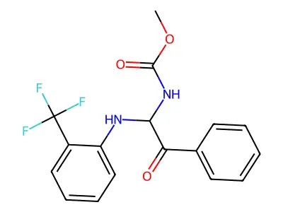 methyl N-(2-oxo-2-phenyl-1-{[2-(trifluoromethyl)phenyl]amino}ethyl)carbamate structure