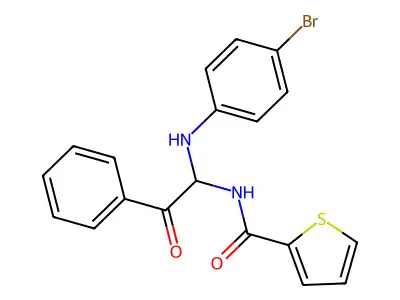 N-{1-[(4-bromophenyl)amino]-2-oxo-2-phenylethyl}thiophene-2-carboxamide structure