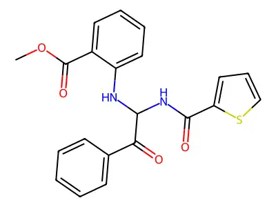 Methyl 2-({2-oxo-2-phenyl-1-[(2-thienylcarbonyl)amino]ethyl}amino)benzoate structure