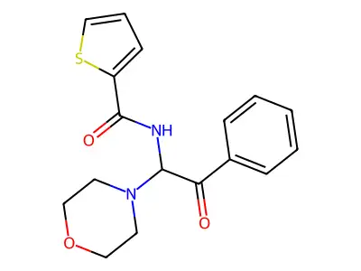 N-(1-morpholin-4-yl-2-oxo-2-phenylethyl)thiophene-2-carboxamide structure