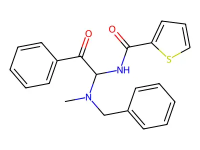 N-{1-[benzyl(methyl)amino]-2-oxo-2-phenylethyl}thiophene-2-carboxamide structure